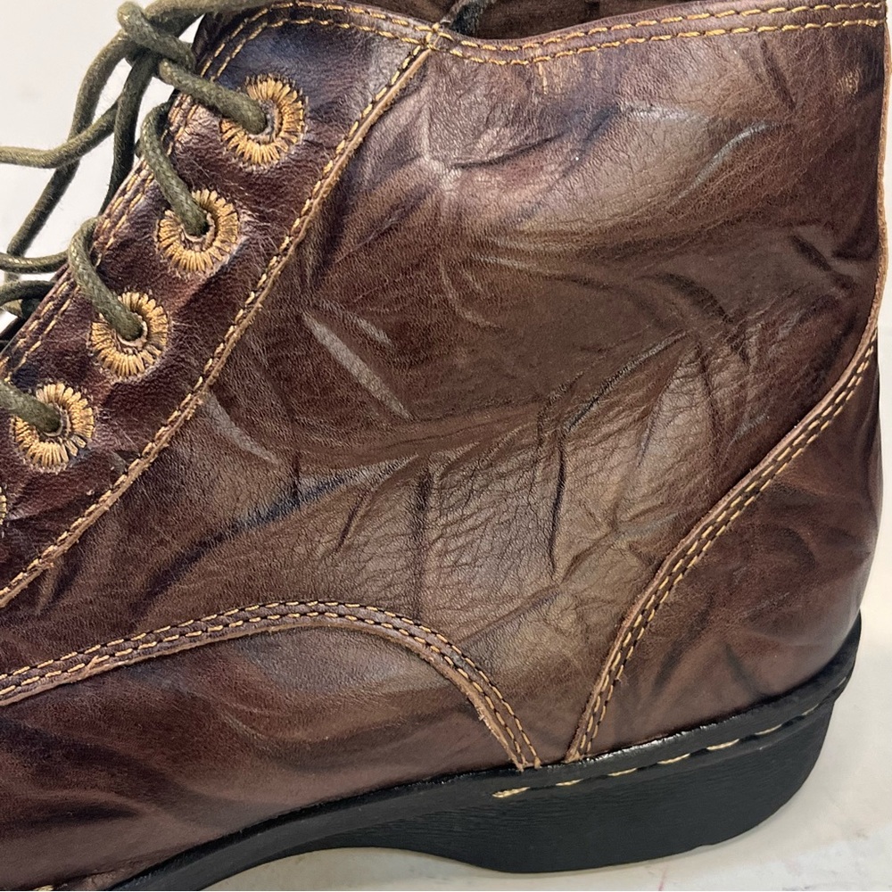 CLARKS Whistle Ballad Boots WMS Sz 8 m Lace Up Zip Dark Brown Hobo leather - Picture 3 of 10